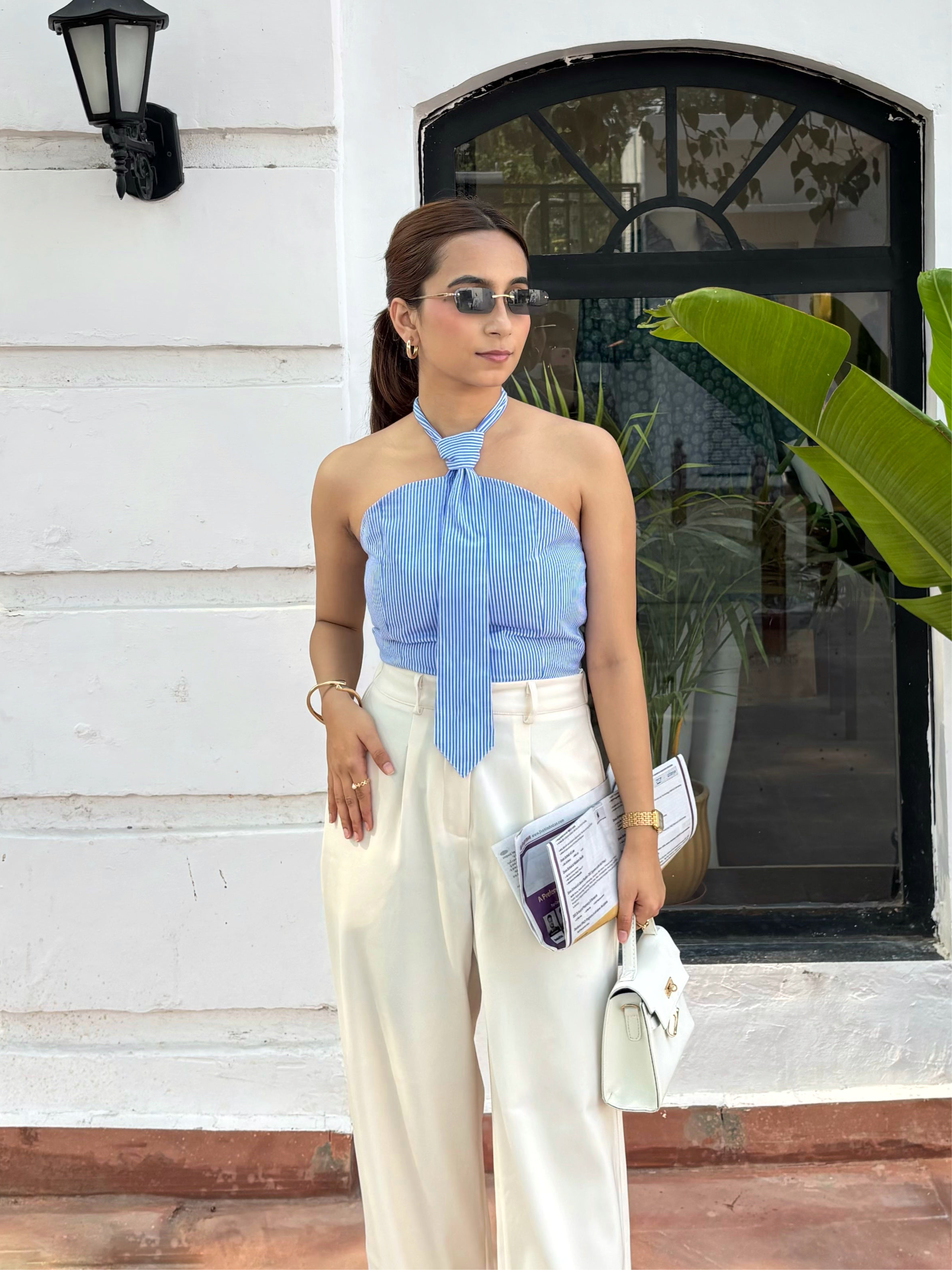 Striped Tie Top