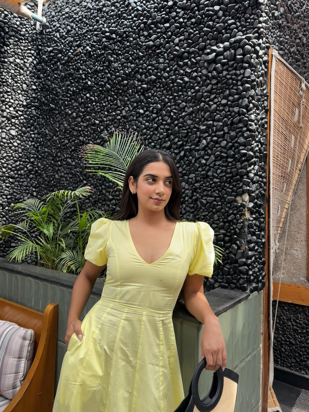Butter Yellow Pleated Maxi Dress