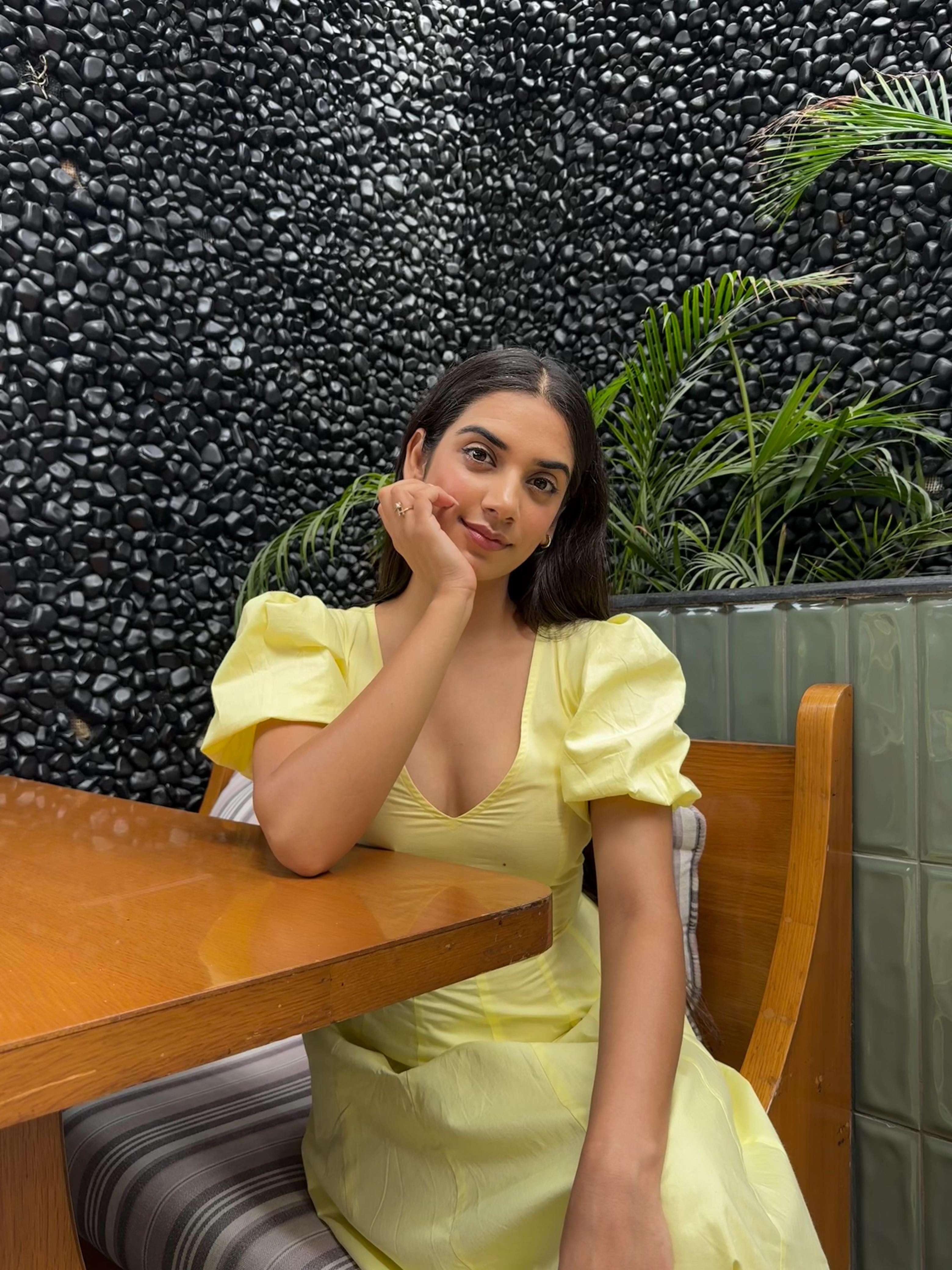 Butter Yellow Pleated Maxi Dress