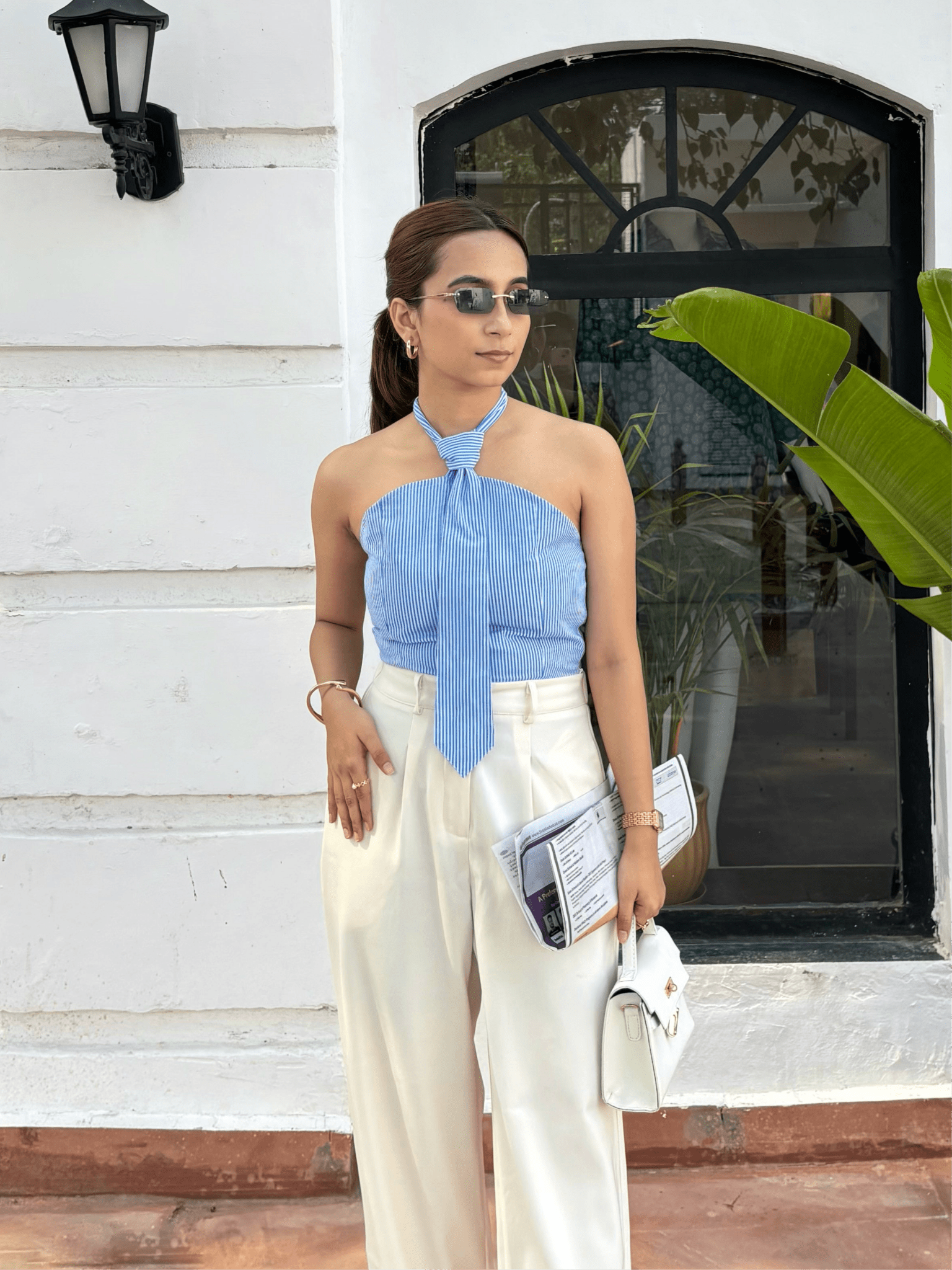 Striped Tie Top - ODDNY