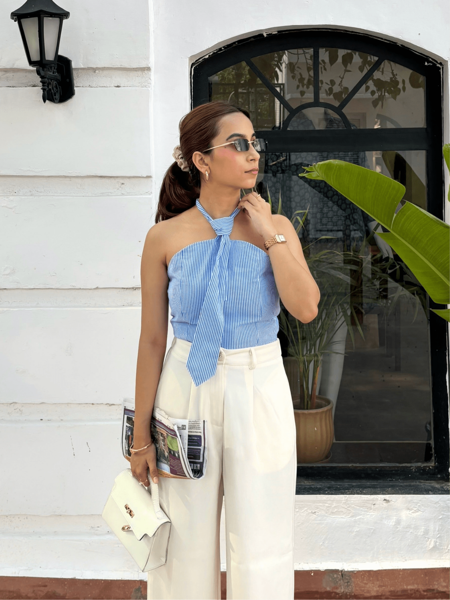 Striped Tie Top - ODDNY