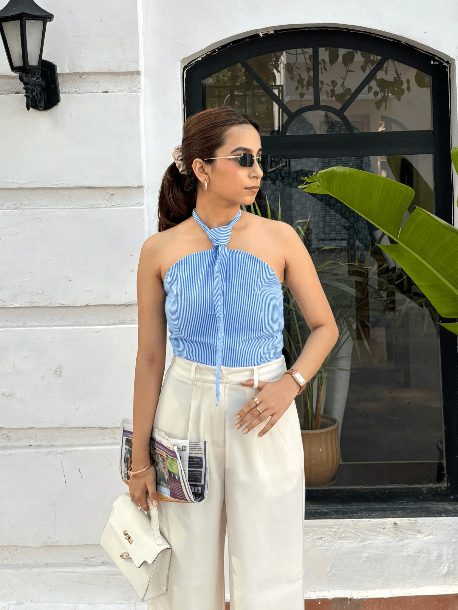 Striped Tie Top - ODDNY